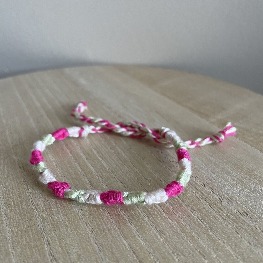Atarah Bracelet, anklet, trendy, comfortable, tie, embroidery thread, woven, gif